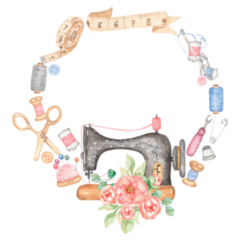 Watercolor Sewing Circle Sticker