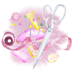 Watercolor Sewing Set Sticker