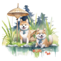 Watercolor Shiba Inu Japan Sticker