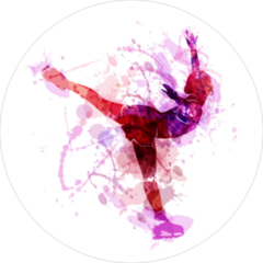 Watercolor Silhouette Figure Skater Sticker