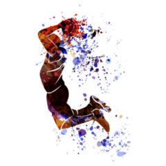 Watercolor Silhouette Of Basketball Player Sticker