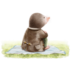 Watercolor Sitting Mole Sticker