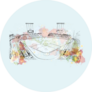 Watercolor Sketch Of Baseball Stadium Illustration Sticker