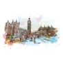 Watercolor Sketch Of Big Ben London, Uk Sticker