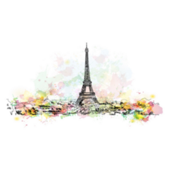 Watercolor Sketch Of Eiffel Tower, Paris Capital Of France Sticker