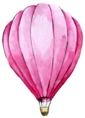 Watercolor Sketch Of Pink Hot Air Ballon Sticker