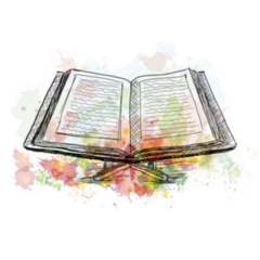 Watercolor Sketch Of Quran Book Sticker
