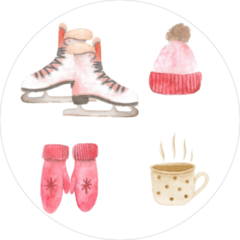 Watercolor Sketch Of Winter Sports Sticker