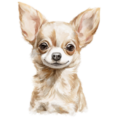 Watercolor Smiling Chihuahua Sticker