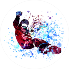 Watercolor Snowboarder Sticker