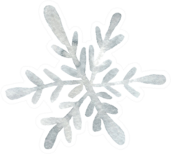 Watercolor Snowflake Isolated On White Background Sticker