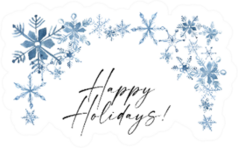 Watercolor Snowflakes Frame Happy Holidays! Sticker