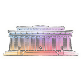 Watercolor Soft Lincoln Monument Washington Dc Sticker