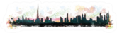 Watercolor Splash Of Dubai Skyline Sticker