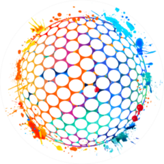 Watercolor Splash Paint Golf Ball Sticker