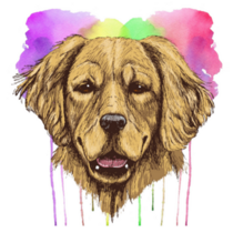 Watercolor Splash Retriever Sticker