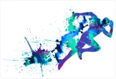 Watercolor Splatter Sprinter Sticker