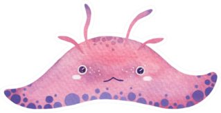 Watercolor Spotted Cute Marine Creature Stingray Sticker