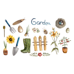 Watercolor Spring Garden Sticker