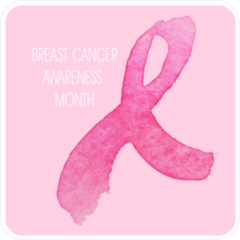 Watercolor Style Breast Cancer Awareness Sticker