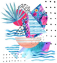 Watercolor Summer Sailing Boat Sticker