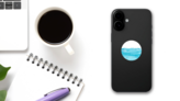 Watercolor, Surface Of The Water Sticker on a Phone (New) example