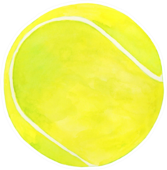 Watercolor Tennis Ball Illustration Sticker