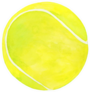 Watercolor Tennis Ball Illustration Sticker