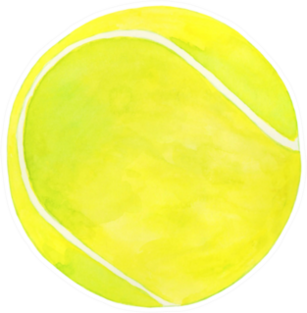 Watercolor Tennis Ball Illustration Sticker