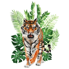 Watercolor Tiger Sticker