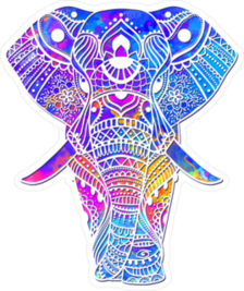 Watercolor Tribal Elephant Sticker