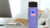 Watercolor Utah State Map With Usa Flag Sticker on a Water Bottle (New) example