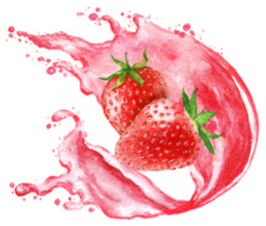 Watercolor Vibrant Illustration Of The Fresh Juicy Strawberry