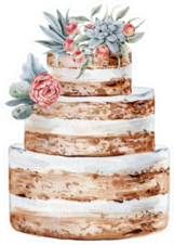 Watercolor Wedding Cake Sticker