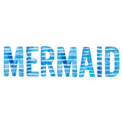 Watercolor Word Mermaid Sticker