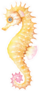 Watercolor Yellow Seahorse Sticker