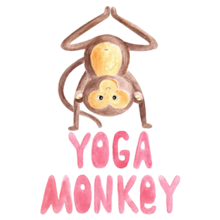 Watercolor Yoga Monkey Sticker