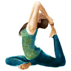 Watercolor Yoga Sketch Sticker