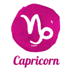 Watercolor Zodiac Capricorn In Pink Sticker