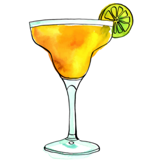 Watercolour Drawing Of A Margarita Cocktail Sticker