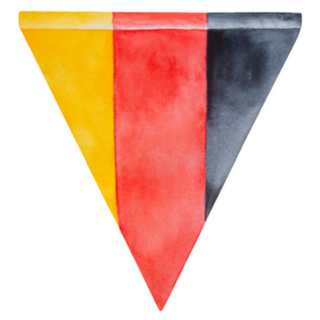 Watercolour Drawing Of Bunting Flag Of Germany Sticker