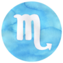 Watercolour Drawing Of Scorpio In Blue Sticker