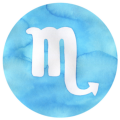 Watercolour Drawing Of Scorpio In Blue Sticker