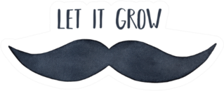 Watercolour Silhouette Of Man Mustache Let It Grow Sticker