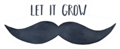 Watercolour Silhouette Of Man Mustache Let It Grow Sticker
