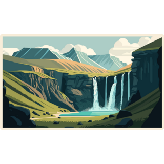 Waterfalls Iceland Sticker