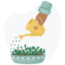 Watering Baby Potted Plants Sticker