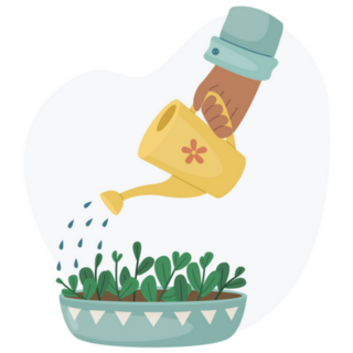 Watering Baby Potted Plants Sticker