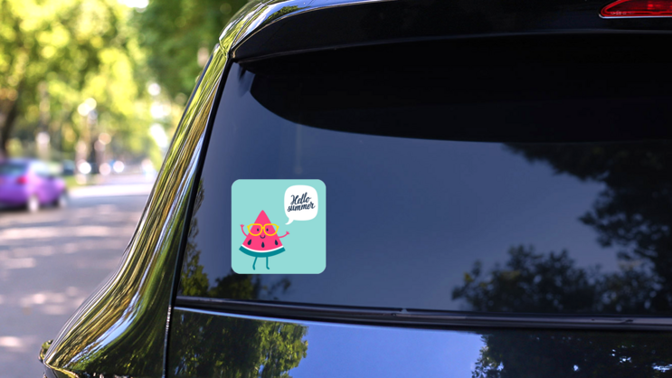 Watermelon Slice Summer Sticker on a Rear Car Window (New) example