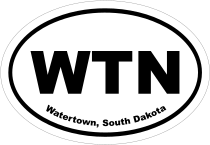 Watertown, South Dakota Oval Stickers